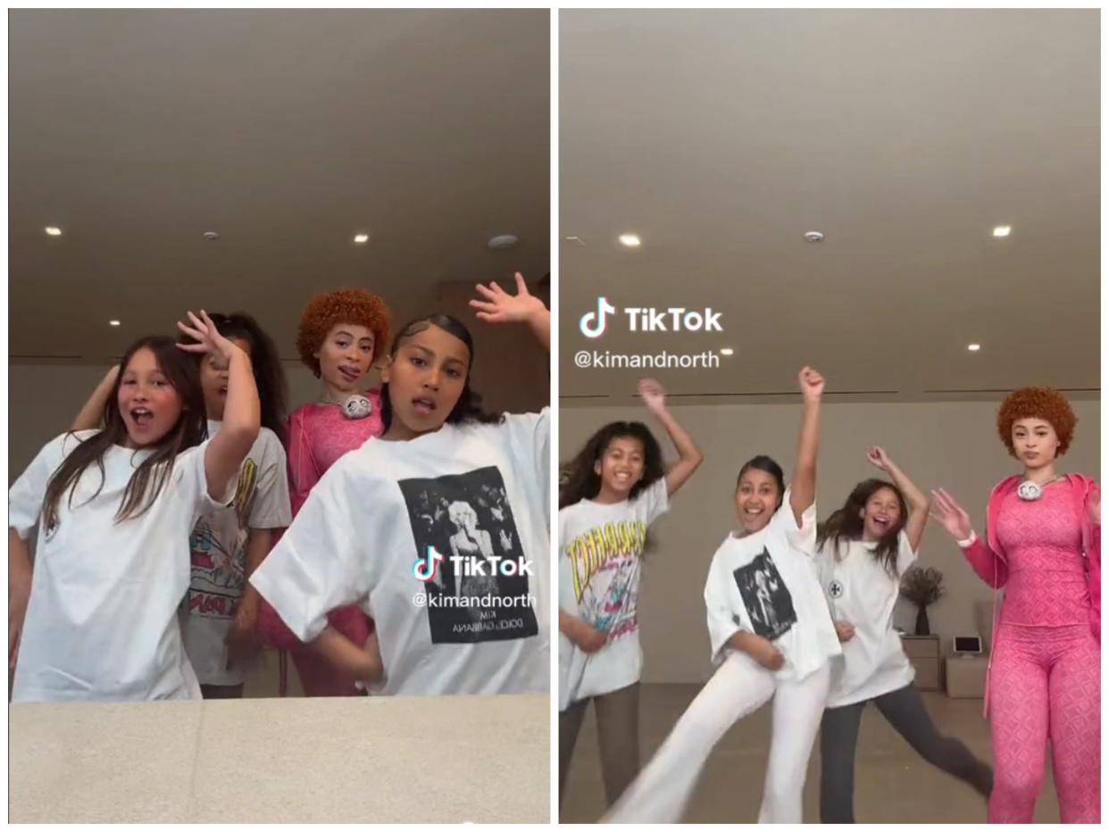 Ice Spice joined North West and her friends to make a few TikToks on March 3, 2023.