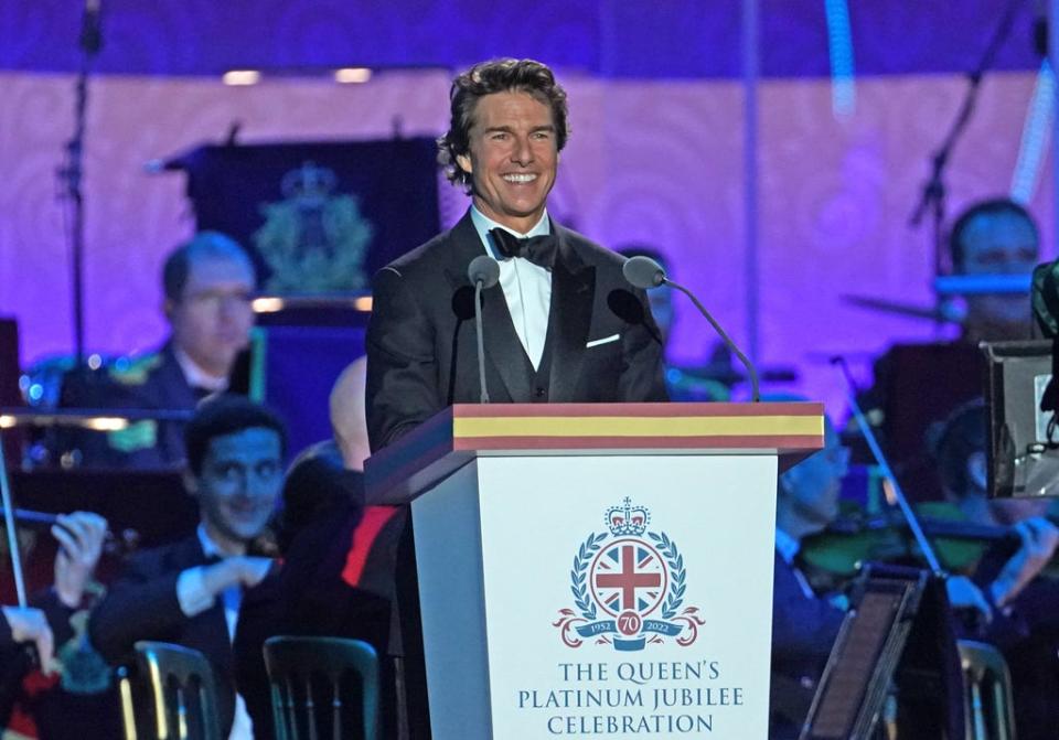 Tom Cruise during the A Gallop Through History Platinum Jubilee celebration at the Royal Windsor Horse Show at Windsor Castle (Steve Parsons/PA) (PA Wire)