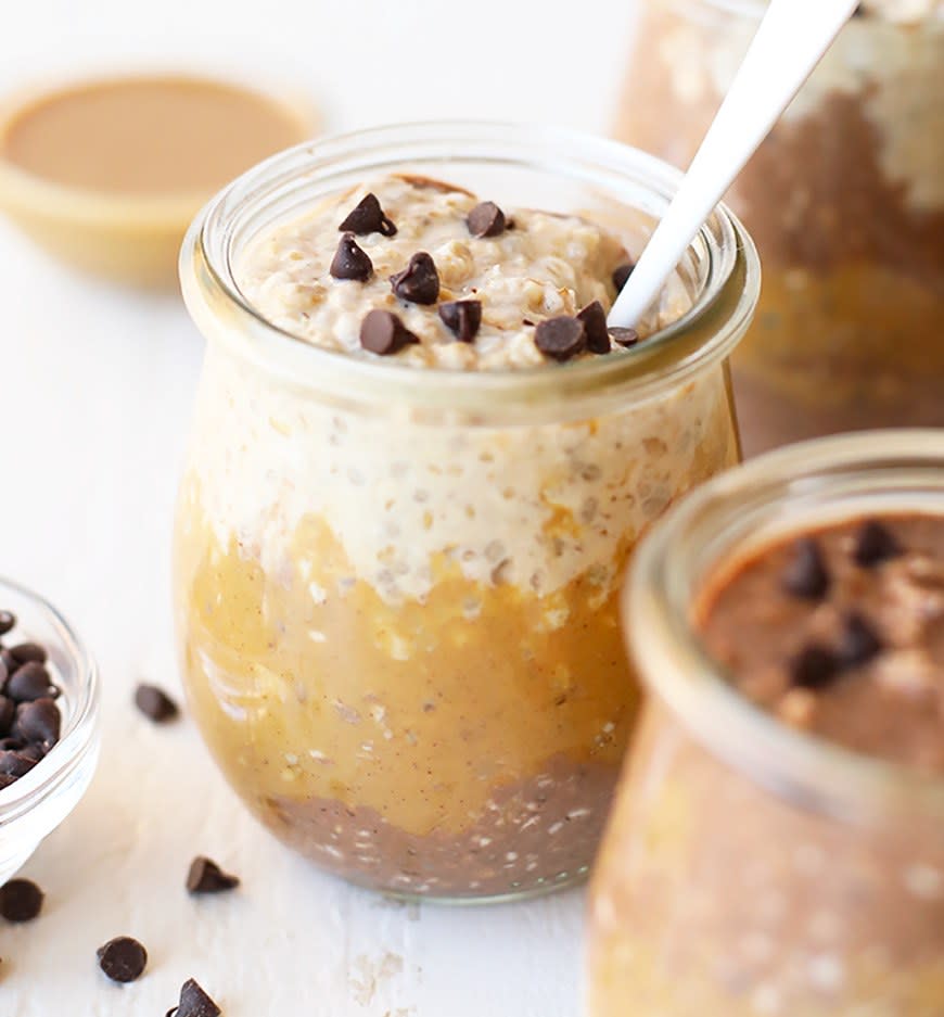Vegan Peanut Butter Cup Oats from Fit Foodie Finds