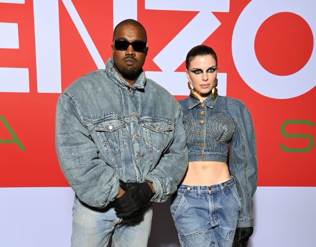 PARIS, FRANCE – JANUARY 23: Ye and Julia Fox attend the Kenzo Fall/Winter 2022/2023 show as part of Paris Fashion Week on January 23, 2022 in Paris, France. (Photo by Pascal Le Segretain/Getty Images For Kenzo)