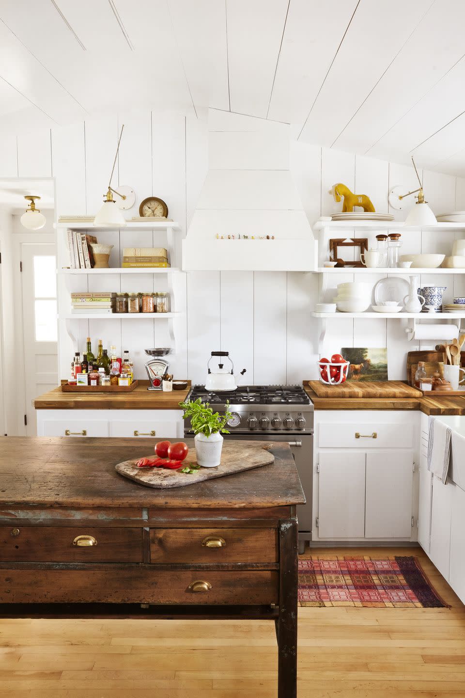 Wood and White Kitchen