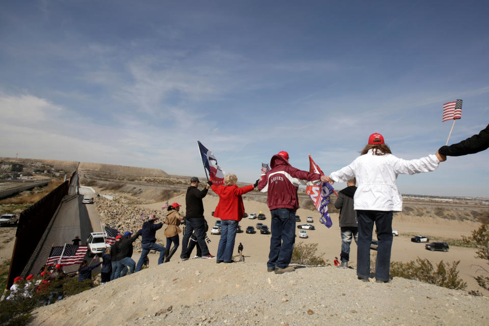 The protesters gathered near an open section of the U.S.-Mexico border in Sunland Park, New Mexico. (Photo: Reuters)
