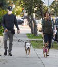 <p>Bob Odenkirk and his wife Naomi were spotted taking their two dogs out for a walk in Los Angeles.</p>