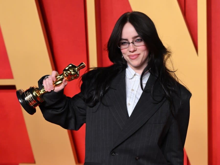 BEVERLY HILLS, CALIFORNIA – MARCH 10: Billie Eilish attends the 2024 Vanity Fair Oscar Party hosted by Radhika Jones at the Wallis Annenberg Center for the Performing Arts on March 10, 2024 in Beverly Hills, California. (Photo by Karwai Tang/WireImage)