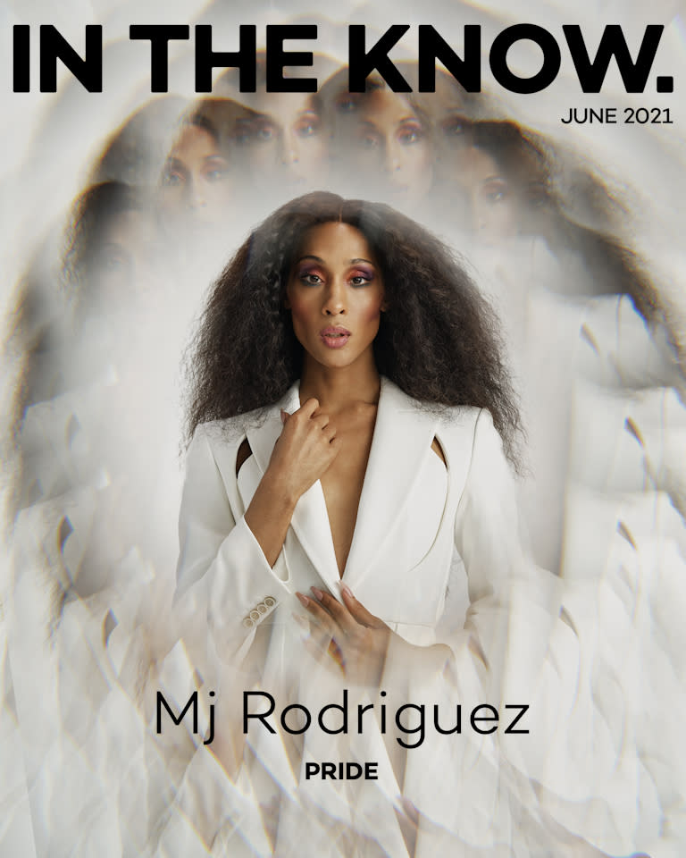 Mj Rodriguez on In The Know’s June digital cover. She’s wearing <a href="https://fave.co/3zjzCXQ" rel="noopener" target="_blank" data-ylk="slk:Gretel Z. Agave trousers;elm:context_link;itc:0;sec:content-canvas" class="link ">Gretel Z. Agave trousers</a>, an <a href="https://fave.co/2U0wpMH" rel="noopener" target="_blank" data-ylk="slk:Alexander McQueen jacket;elm:context_link;itc:0;sec:content-canvas" class="link ">Alexander McQueen jacket</a> and <a href="https://fave.co/3cAoOuN" rel="noopener" target="_blank" data-ylk="slk:Christian Louboutin sandals;elm:context_link;itc:0;sec:content-canvas" class="link ">Christian Louboutin sandals</a>.<br>Photo by <a href="https://www.instagram.com/sheekswinsalways/?hl=en" rel="nofollow noopener" target="_blank" data-ylk="slk:Shaniqwa Jarvis;elm:context_link;itc:0;sec:content-canvas" class="link ">Shaniqwa Jarvis</a>