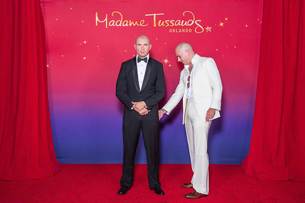 Don't worry – Mr. Worldwide fully approves of his lookalike's … assets. "It has my Cuban booty!" he told the crowd at the unveiling of the wax figure at Madame Tussauds Orlando in May 2015. "Oh, yeah. He's definitely sexy," the rapper, who was one of PEOPLE's Sexiest Men Alive in 2013, added to WHO after the big reveal. "And the best thing about him is that he won't age. So he'll always be sexy."