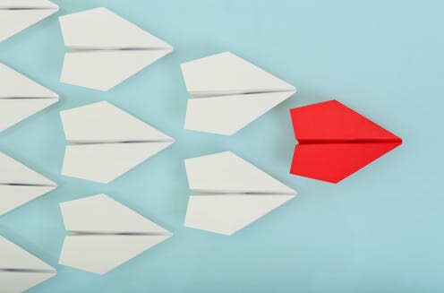   <span class="attribution"><a class="link " href="https://www.shutterstock.com/image-photo/red-paper-plane-leading-white-ones-294234641" rel="nofollow noopener" target="_blank" data-ylk="slk:conzorb/Shutterstock;elm:context_link;itc:0;sec:content-canvas">conzorb/Shutterstock</a></span>