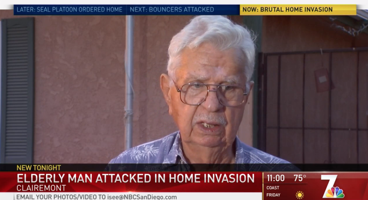 Paul Schmidt, 87, was robbed by three home intruders on Wednesday in his neighborhood in San Diego. (NBC San Diego) 