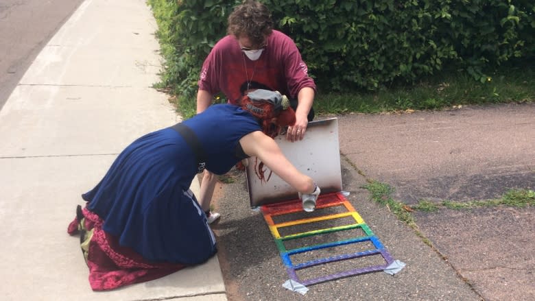 Summerside couple paints Pride rainbows on doorsteps, driveways, entrances for free