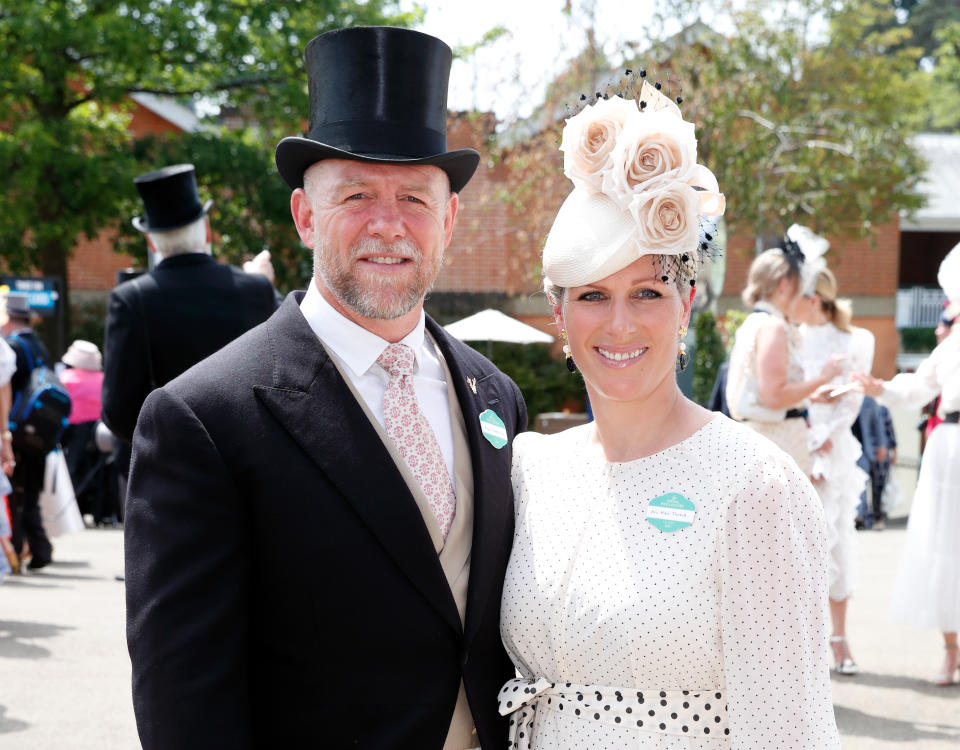 ASCOT, UNITED KINGDOM - JUNE 15: (EMBARGOED FOR PUBLICATION IN UK NEWSPAPERS UNTIL 24 HOURS AFTER CREATE DATE AND TIME) Mike Tindall and Zara Tindall attend day 1 of Royal Ascot at Ascot Racecourse on June 15, 2021 in Ascot, England. (Photo by Max Mumby/Indigo/Getty Images)