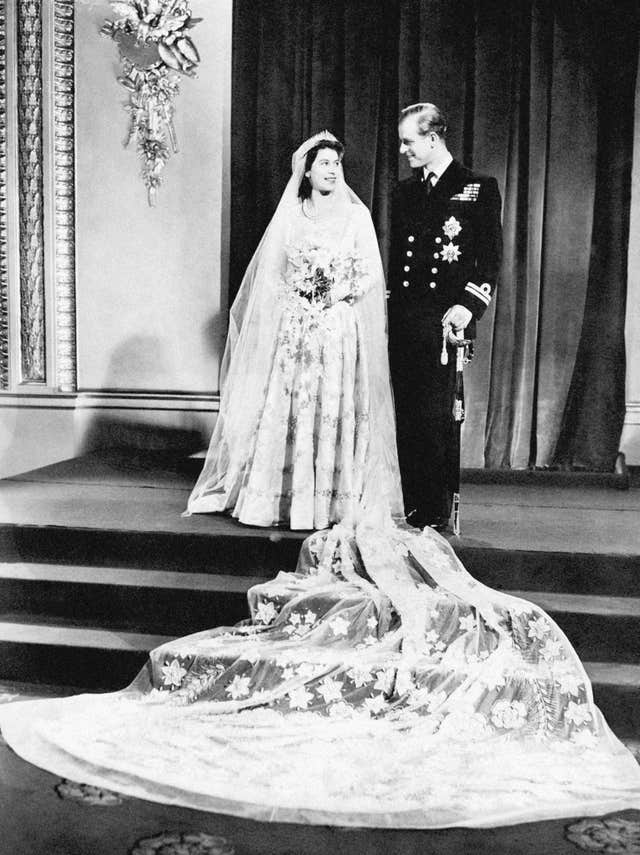 Princess Elizabeth and the Duke of Edinburgh on their wedding day