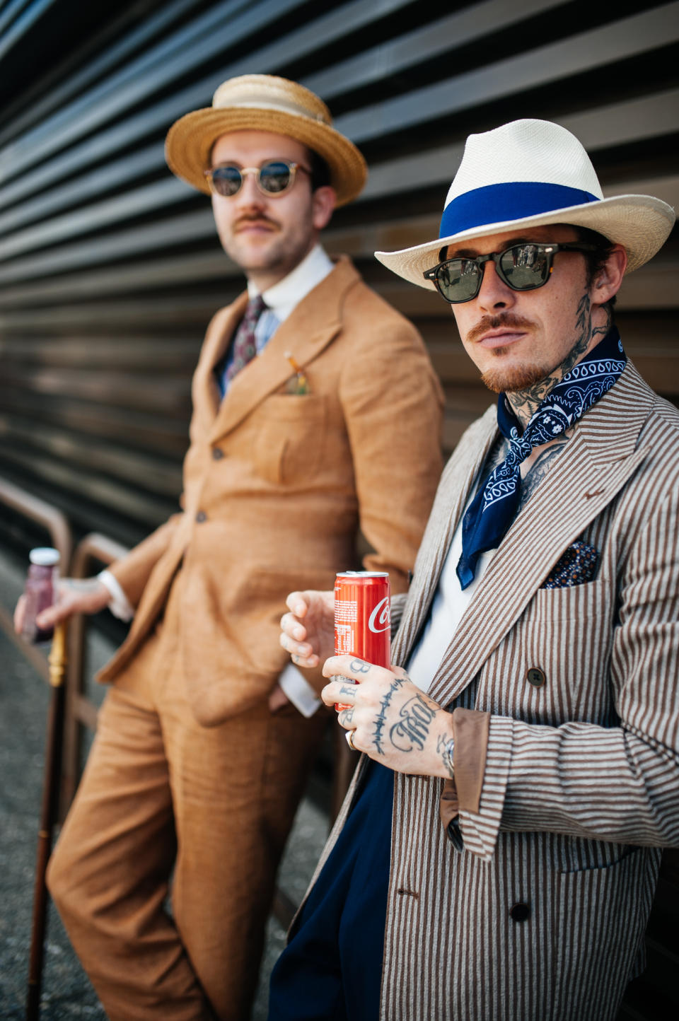 Street style at Pitti Uomo 104 in Florence, Italy on June 13, 2023.