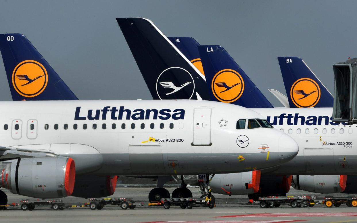 Lufthansa planes at Munich airport