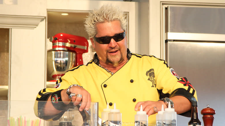 Guy Fieri cooking onstage