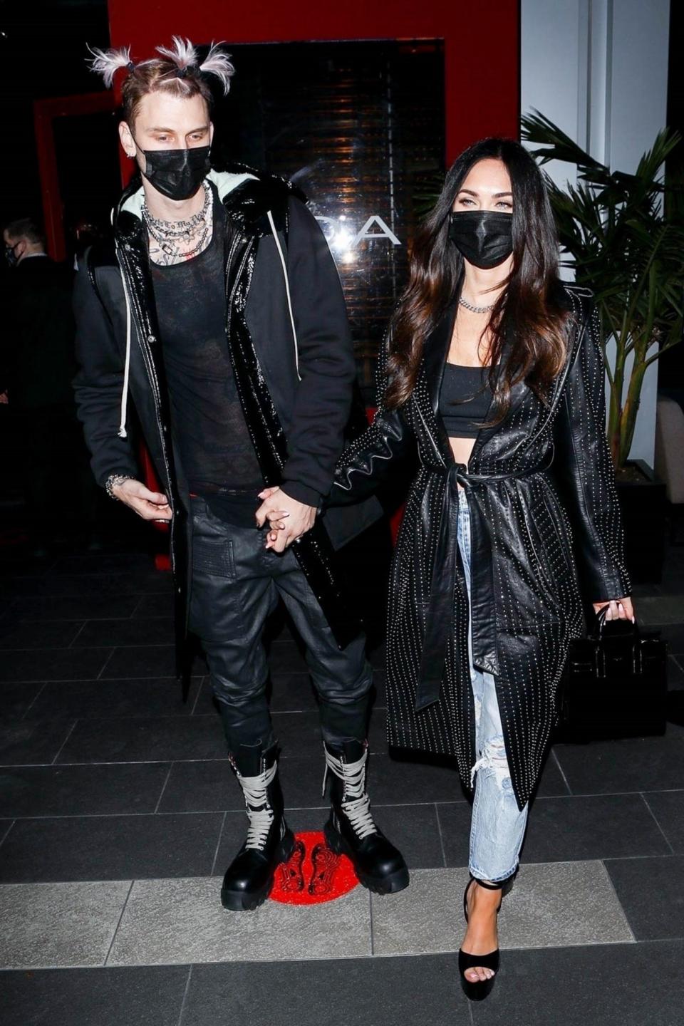 <p>Machine Gun Kelly and Megan Fox head to dinner to meet with friends Avril Lavigne and Mod Sun at BOA Steakhouse in West Hollywood on Friday.</p>