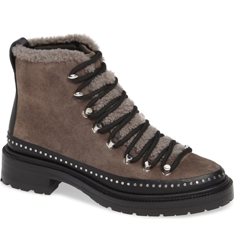 RAG & BONE Compass Genuine Shearling Combat Boot 