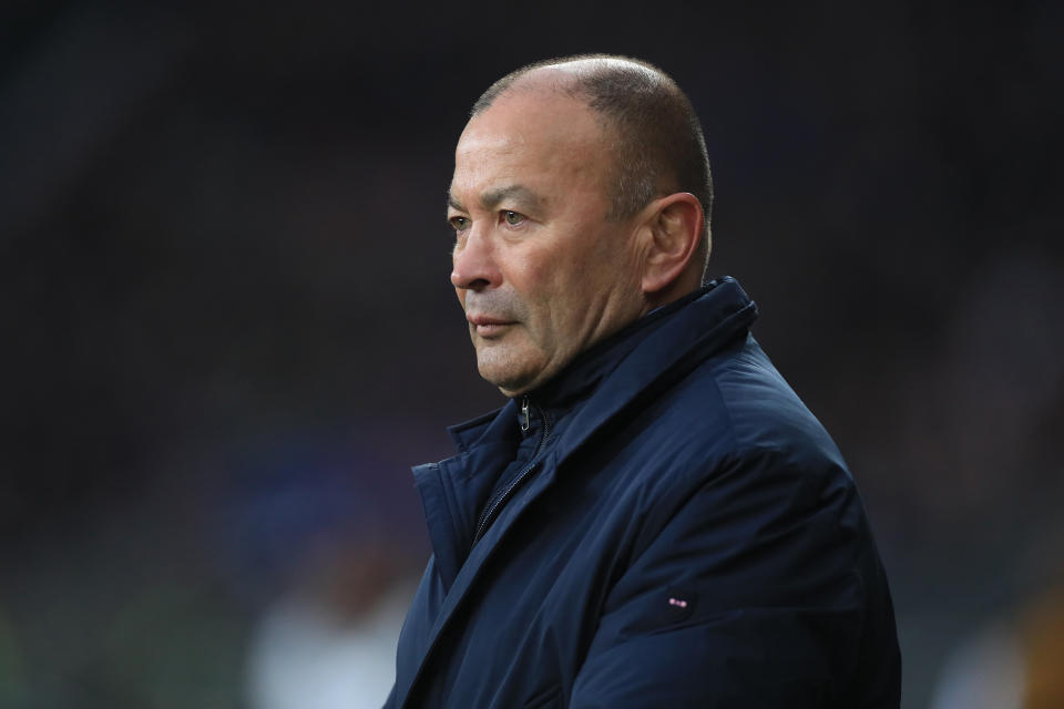Barbarians' coach Eddie Jones during The Killik Cup match at Twickenham Stadium, London. (Photo by Mike Egerton/PA Images via Getty Images)
