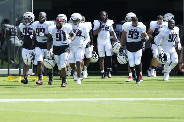 Falcons cornerback Jeff Okudah carted off practice field with ankle injury