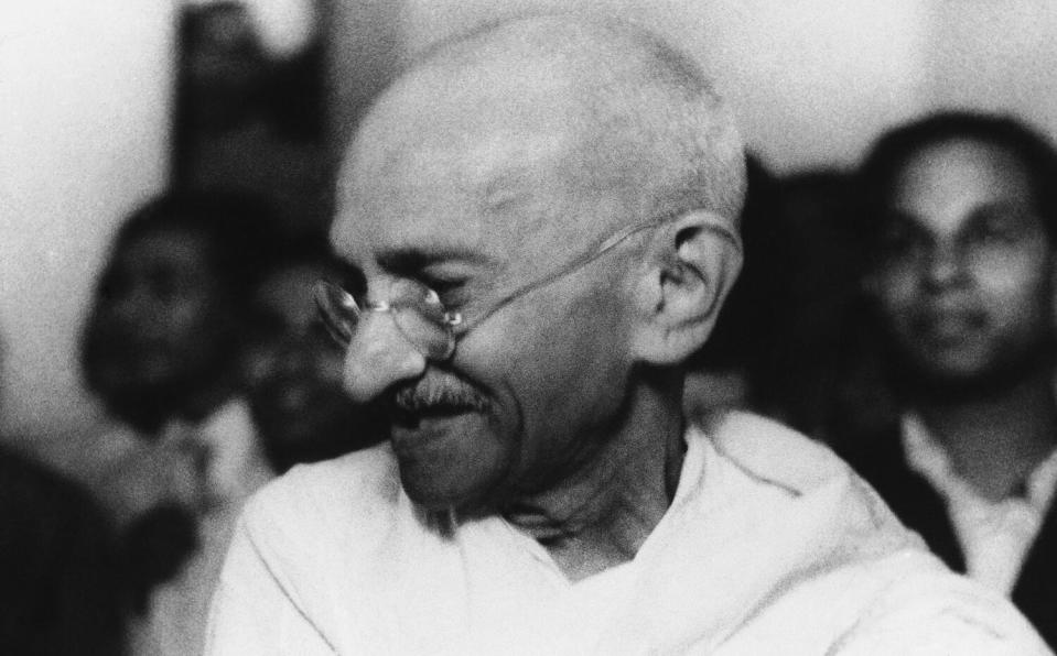 Indian spiritual leader Mahatma Gandhi in Bombay in 1944.