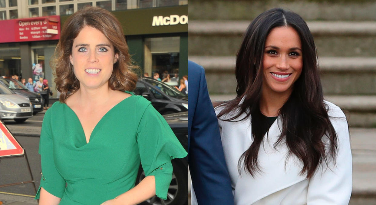 Princess Eugenie may have taken style inspiration from her new relative. [Photo: Rex/Getty]