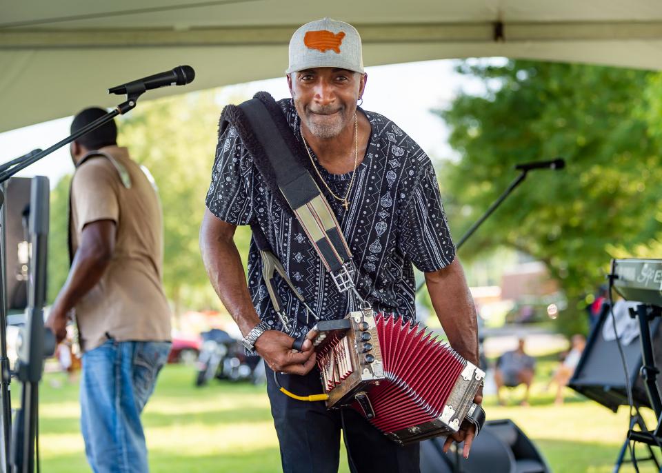 Curley Taylor and his band Zydeco Trouble perform at the SWLA Juneteenth Festival. Saturday, June 18, 2022.