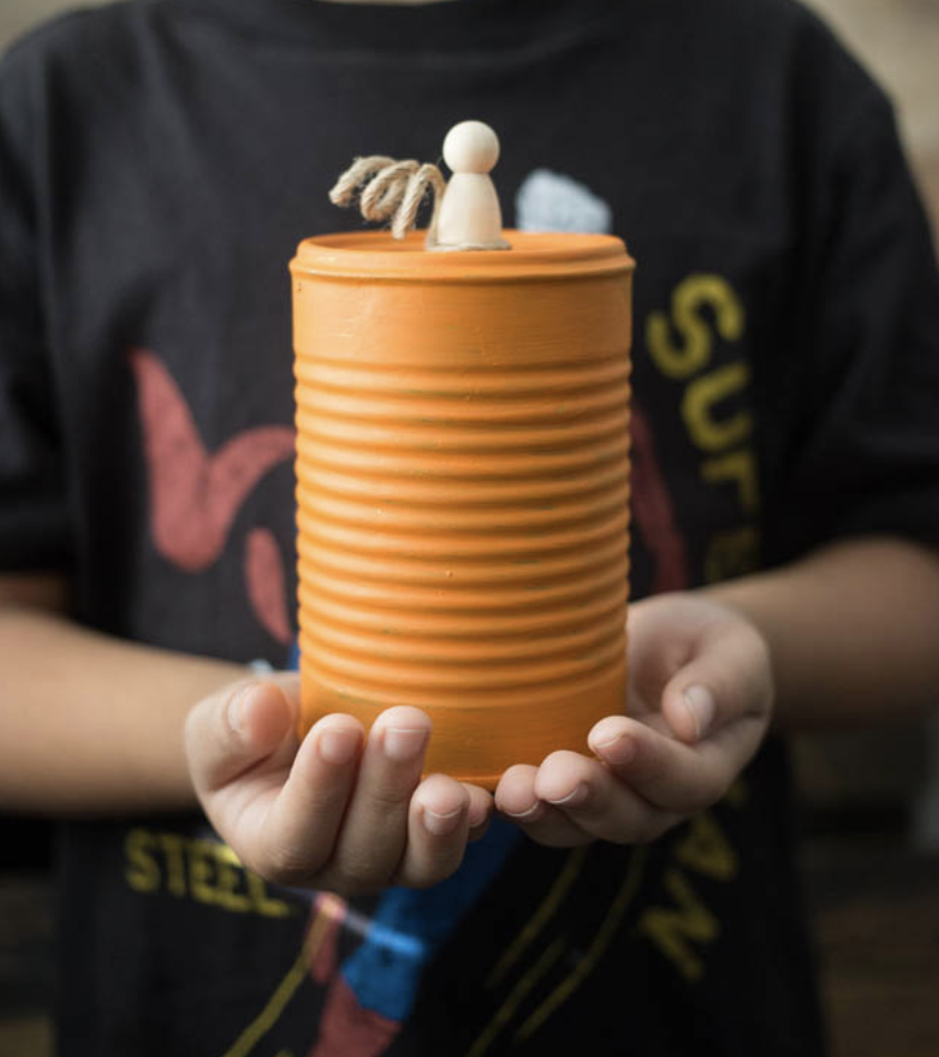 Tin Can Pumpkins With Hummus