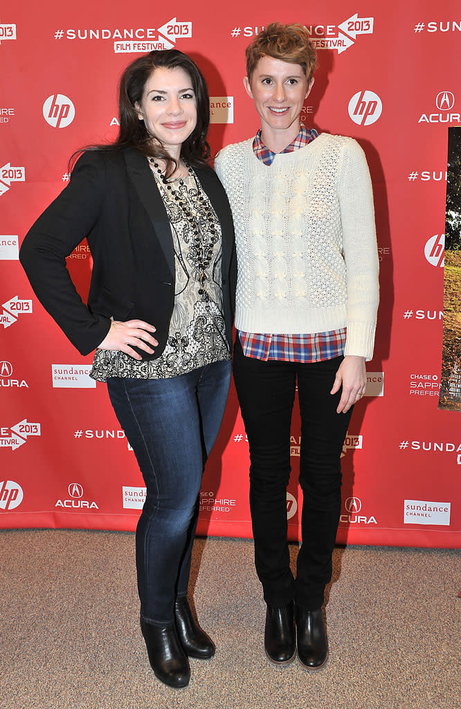 PARK CITY, UT - JANUARY 18: (L-R) Stephenie Meyer and Jerusha Hess attend the "Austenland" Premiere at Eccles Center Theatre during the 2013 Sundance Film Festival on January 18, 2013 in Park City, Utah. (Photo by Sonia Recchia/Getty Images)