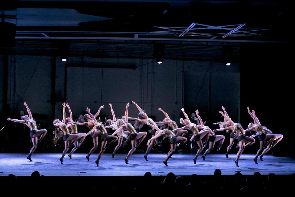 In this April 23, 2012 photo released by New York City Center, dancers perform during a celebration for Capezio’s 125th Anniversary at New York City Center. (AP Photo/New York City Center, Richard Termine)