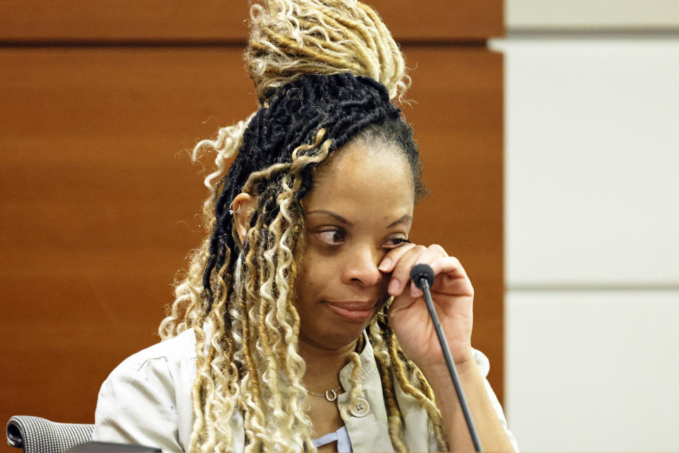 Philana Holmes testifies at the Broward County Courthouse on July 18, 2023 in Fort Lauderdale, FL. (Amy Beth Bennett / AP)