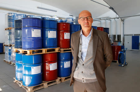 Kurt Schaller, Managing Director at Agolin, Swiss maker of feed additives based on botanical compounds, poses in Biere, Switzerland, September 26, 2018. REUTERS/Denis Balibouse/Files