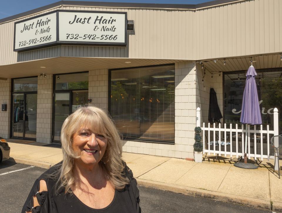 Justine Talarico outside her business Just Hair & Nails, an Oceanport salon which is celebrating its 50th year in business.