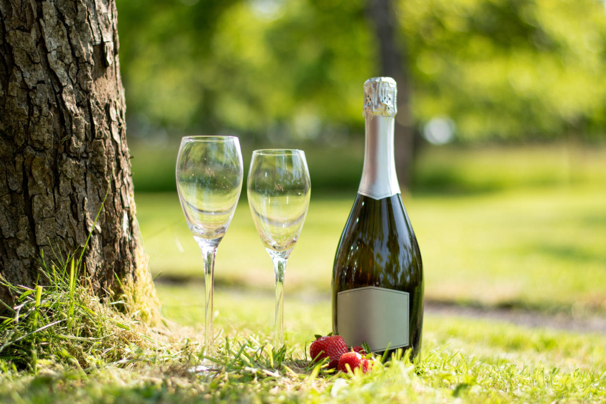 Tennis fans can get a taste of Wimbledon with their at home hamper, which includes strawberries and cream. (Getty Images)