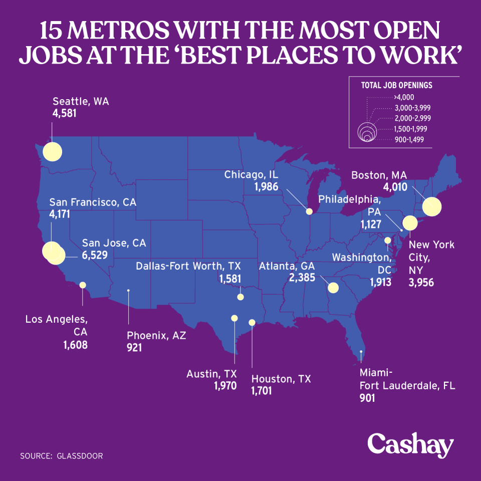 The most job openings are in San Jose, California. (Graphic: David Foster/Cashay)