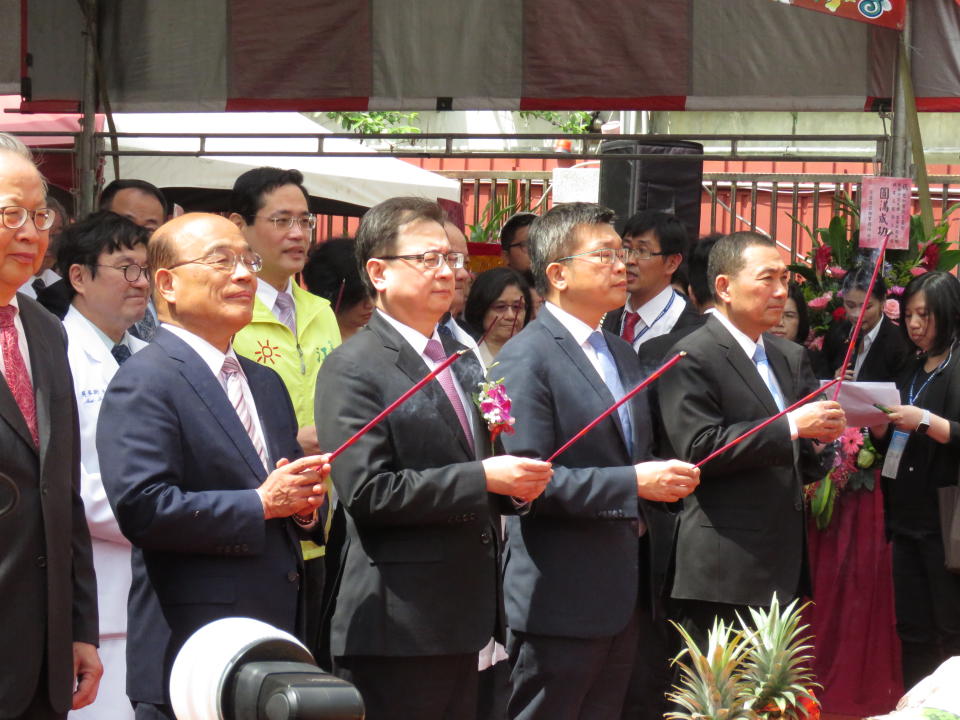 ▲新北市雙和醫院今（3）舉行B基地動土典禮，行政院長蘇貞昌、新北市長侯友宜均出席典禮。（圖／記者宋原彰攝，2019.05.03）