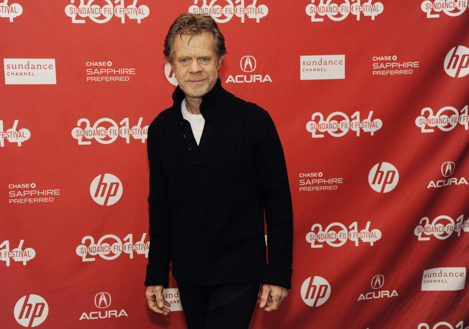 William H. Macy, writer/director/cast member of "Rudderless," arrives at the premiere of the film at the 2014 Sundance Film Festival, on Friday, Jan. 24, 2014, in Park City, Utah. (Photo by Chris Pizzello/Invision/AP)