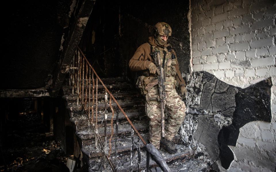 A member of the Ukrainian 110 Separate Mechanised Brigade - Chris McGrath/Getty Images