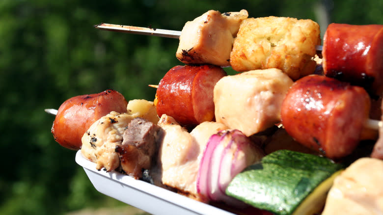 Tater tots on skewers