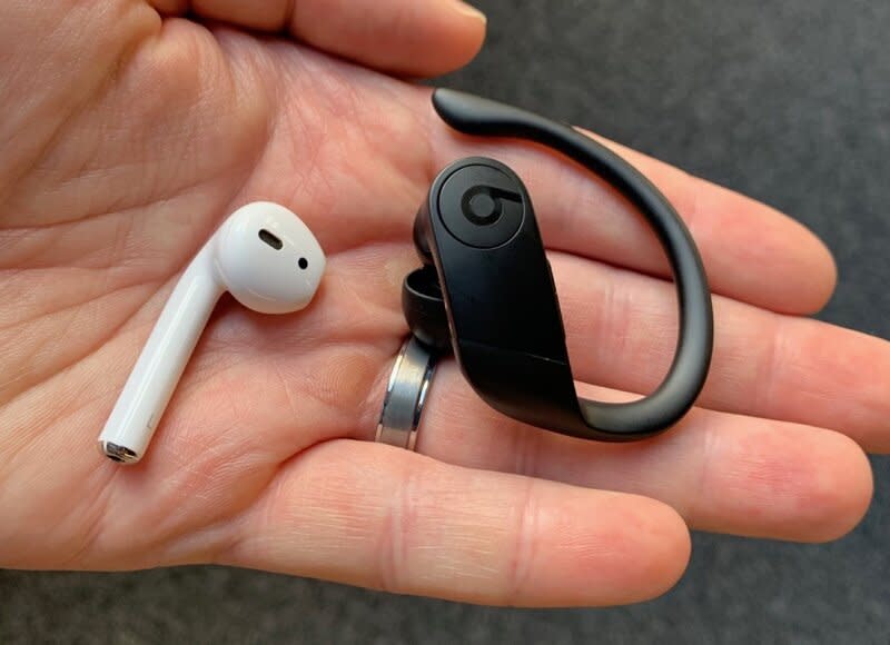 The Powerbeats Pro are larger than the AirPods. (Image: Dan Howley)