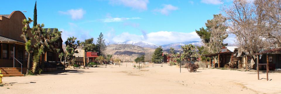 Looking west along Main Street in PioneerTown, as seen on March 15, 2024. Visitors will have ample opportunities for wonderful photographs along this historical western town.