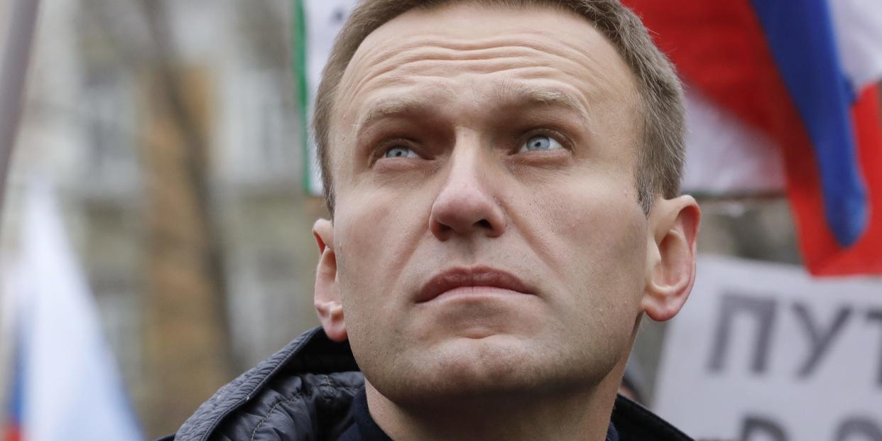 FILE PHOTO: Russian opposition leader Alexei Navalny attends a rally in memory of politician Boris Nemtsov, who was assassinated in 2015, in Moscow, Russia February 24, 2019. REUTERS/Tatyana Makeyeva