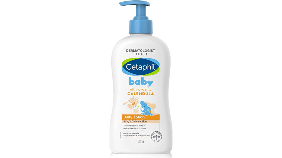 Cetaphil Baby Daily Lotion with Organic Calendula and Sunflower Seed Oil 400ml [Gentle & Hypoallergenic]. (Photo: Amazon SG)