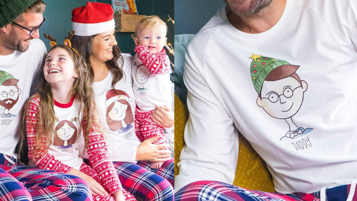 Sparks & Daughters Personalised Family Portrait Christmas Pajamas