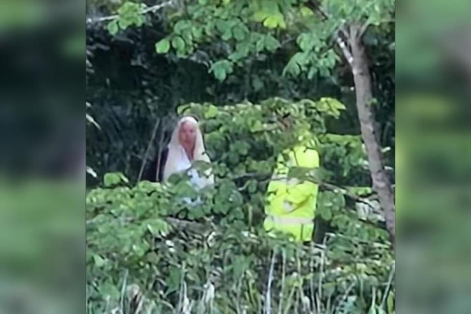 the mysery on the ‘ghost’ has been debunked as one Facebook user shared another image of the ‘ghost’, and it appears it was a woman with blonde hair and a white t-shirt on whilst walking her dog. (Photo: NW)