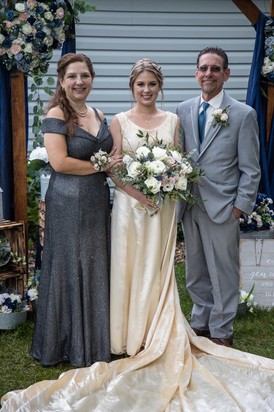 Cassie's dress wasn't the only family heirloom she wore on her wedding day.