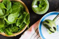 <p>Spinach is loaded with tons of antioxidants that destroy free radicals in your body. These free radicals damage your skin, thereby causing pre-mature ageing. Thus, eating spinach regularly will maintain the youth of your skin and slow down age related degeneration, making your skin look younger and rejuvenated. </p>