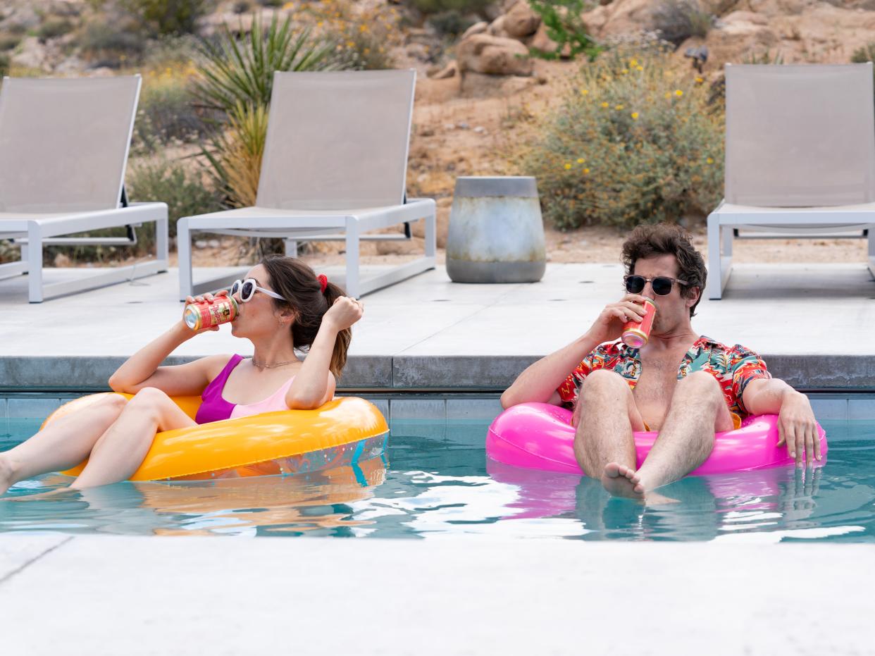 Andy Samberg and Cristin Milioti in Palm Springs (Amazon Prime Video/Jessica Perez)