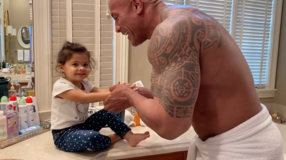 Dwayne Johnson and his youngest daughter Tia (Instagram/@therock)