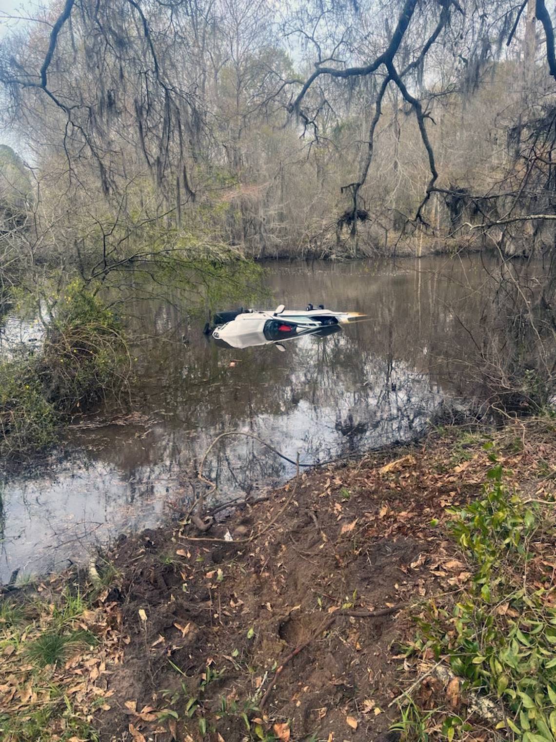 Five first-year students from the University of Georgia were on a road trip to Savannah when they rescued a family whose vehicle was submerged in a Burke County creek south of Augusta. Photo courtesy of the Burke County Sheriff’s Office.