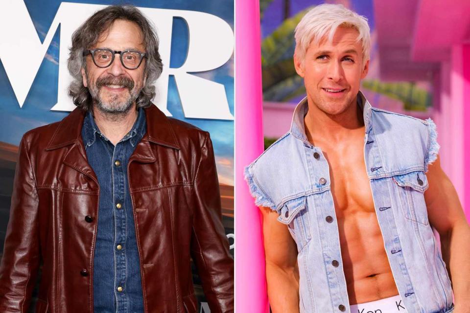 <p> Mark Von Holden/Variety via Getty; Warner Bros.</p> Marc Maron / Ryan Gosling in "Barbie"