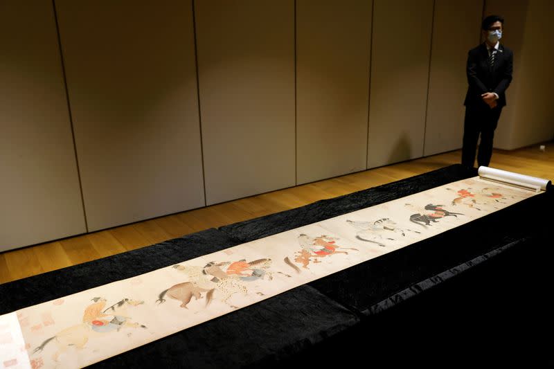 Chinese classical painting by artist Ren Renfa is displayed in Hong Kong